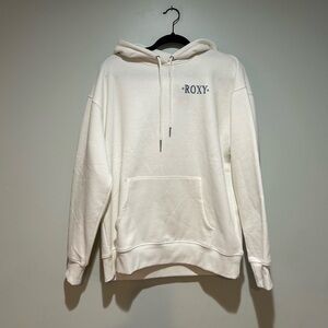 Roxy White Hoodie with Navy Logo
